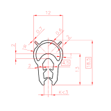 TPE-Kantenschutz mit 50° Shore A ohne Metallband,